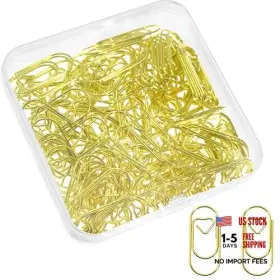 Hiqin 701705889333 Small Heart Paper Clips Paperclips 1 Inch 100 Pcs Mothers Day Teacher Gold