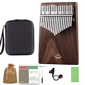 Hl-17w Hluru Kalimba 17 Keys Black Walnut Sloped Flat Board Thumb Piano Instrument