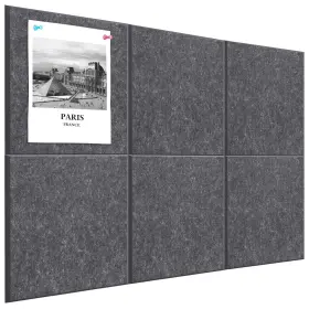 B0f43tryyc Hrrtyueg Large Cork Board Alternative 36 Inch X24 6-pack Removable Felt Wall Tiles Dark Gray