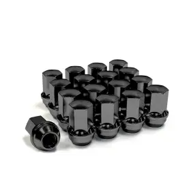 846-38-916-18-bk32-j Hunting Horse 32pcs 9/16-18 Lug Nuts 1.58 Inch Tall Black Closed End One Piece Design Conical