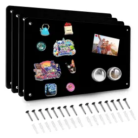 B0fmdhxq9q Hyhoshi 4 Pack Black Magnetic Board 17.5 Inch X 11.4 Magnet Bulletin To Display Magne