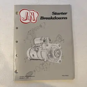 910-18810 J&n Auto Electric Inc. Starter Breakdowns 1998 Catalog #910-18810