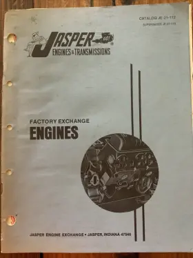 Je-21-172 Jasper Transmissions 1972 Factory Exchange Engines Catalog
