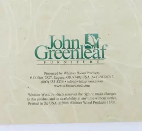 6870213 John Greenleaf Furniture Catalog 2006/07 By Whittier Wood Products Oregon #3