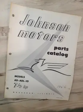 Ad-adl-10 Johnson 37646 Motors Parts Catalog 7.5 Hp 1956 Illustrated Booklet
