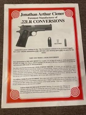 22lr Jonathan Arthur Ciener .22lr Original 1990 S Catalog Brochure Conversion And Xtras