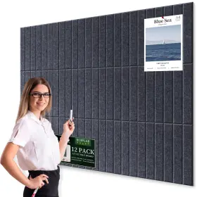 B0drvnz687 Kciplab Felt Bulletin Board 48 Inch X36 12-pack - Wall Pin Tiles Eco-friendly