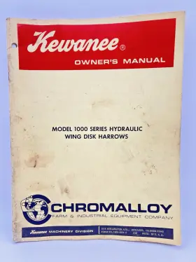 1000-0951-2 Kewanee Hydraulic Wing Disk Harrow Owners Manual