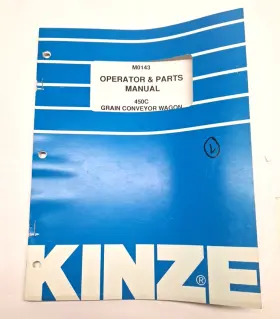 M0143 Kinze Used Old Stock 450c Grain Conveyor Wagon Operator And Parts Manual