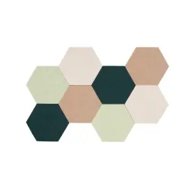 B0c3m5k6fx Lajar 8 Pcs Hexagon Felt Bulletin Board Tiles Self Adhesive Pin Green