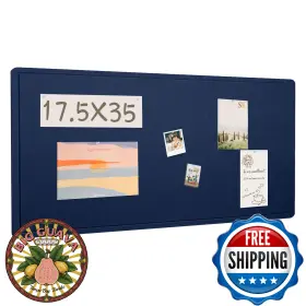 B0fdgd5lb8 Lightomorrow 35x17.5 Inch Felt Bulletin Board - Decorative Pin With Pushpins