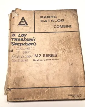 9006117 M & 22101 Used Old Stock Parts Catalog For Allis Chalmers M2 Series Combine