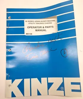 M0158 M & Used Old Stock Kinze Operator And Parts Manual