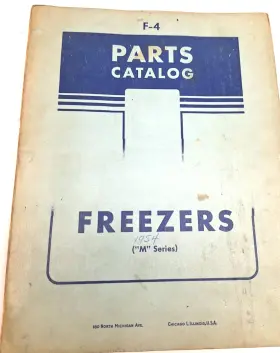 Mv-19 M & Used Old Stock Parts Catalog For Ih Freezers Inch Series F-4