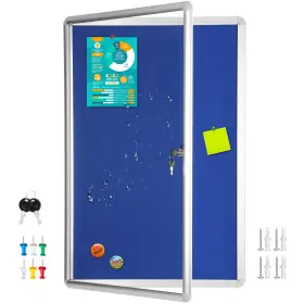 B0f6bpdh62 Magula 36x24 Tamper-proof Enclosed Bulletin Board Aluminum Frame Display Case