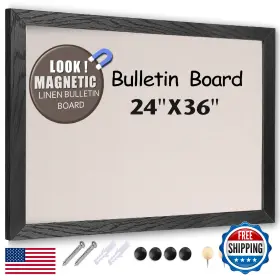 B0d1v3gnh8 Marribol Magnetic Bulletin Board 36x24 Inch Black Frame Wall Mount Cork With Pins And Magne