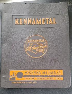 3057-42 Mckenna Metals Co. Kennametal Technical Industrial War Dept Report Binder 1945