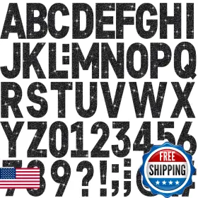 B0f6ty2698 Metsyth 24 Sheets Large Letter Stickers Big Font Glitter Alphabet Number Self A