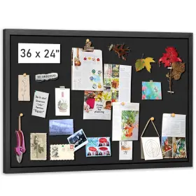 B0c9cjpq5c Miratino Large 36x24 Black Cork Bulletin Board Pin Display Vision Home Off