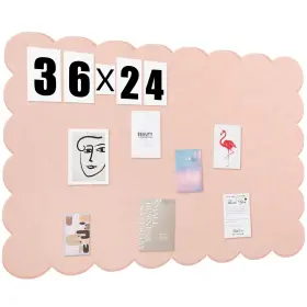 B0fk93fnf7 Mooliwe Scalloped Felt Bulletin Board 36x24 Inch Foldable Flesh Pink Pin Cork