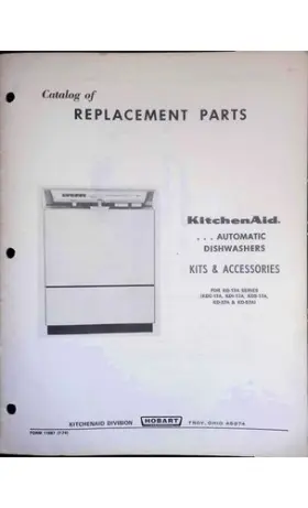 Kd-37a Nan Kd-57a Kitchenaid Dishwasher Parts Catalog 1974 Kd-17a Hobart Ohio Repair