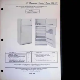 Rjk64rw1 Nan Westinghouse Refrigerator Parts Catalog 1969 Frost-free Freezer Newark
