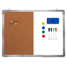 B01ju12bem Navy Penguin Combination Whiteboard Bulletin Board Set - 24 X 18 In Dry Erase/cork With