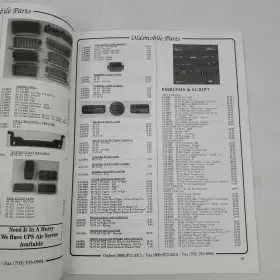Cutlass-442 Oldsmobile U.s.a. Supply Parts 1961-1975 Catalog 1996 Edition #3