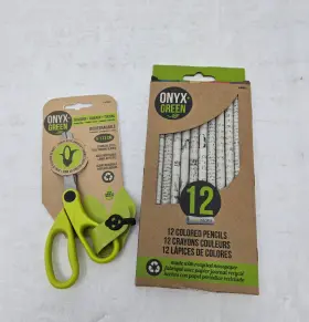 Onyx Green 826750080013 Set - 12pk Colored Pencils Plus 5 Inch Scissors New