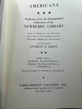 Parke-bernet Collection-1966 Catalog The Newberry Library/ Everett Graff #3