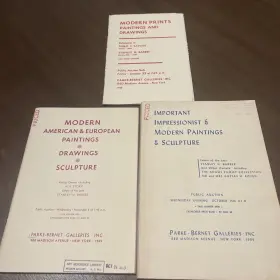 2908 Parke Bernet Galleries Set Of 3 - Art Catalogue 1960 S Stanley Barbee Modern Paintings