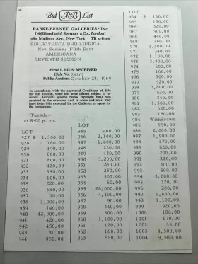 Realized-1969 Parke Parke-bernet Catalog Robinson Trust Collection Americana-prices #3