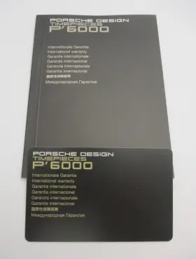 Pft6000 Porsche Design P6000 Timepieces Open International Warranty Card And Book
