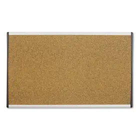B001604re8 Quartet 30x18 Cork Bulletin Board Cubicle Arc Aluminum Frame