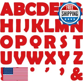 B0cq261z8p Qyeahkj 150 Pcs Large 6 Inch Red Font Letters And Punctuation Set Classroom Alphabet