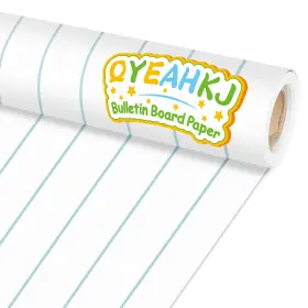 B0dznz599w Qyeahkj Lined Bulletin Board Paper Roll 17.7 Inch X20ft Blue And White Fade-resistant