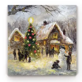 Wc15-ihxmas71-r Renditions Gallery Tree Lighting Jim Mitchell Wrapped Canvas Christma