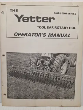 2565-118 Rotary Used Old Stock Operation Manual For Yetter Toolbar Hoe