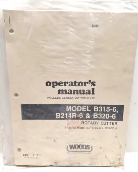 B214r-6 Rotary Used Operators Manual For Woods Cutter F-7845 Rev. 2/91
