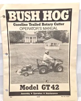 85341 Rotary Gt42 Used Operators Manual For Bush Hog Gasoline Trailed Cutter