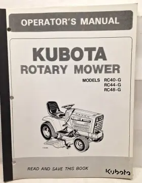 70712-7112-1 Rotary Rc-44-g Used Operators Manual For Kubota Mowers