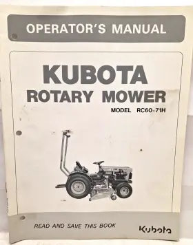 702723-7111-3 Rotary Rc60-71h Used Operators Manual For Kubota Model Mower