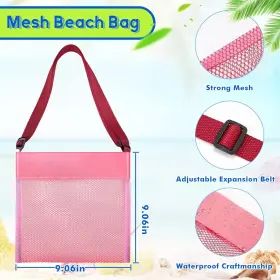 B09yl22flj Saintrygo 30 Set Mesh Beach Bag Bulk Colorful Seashell Collecting Shell Adjustable Car #3