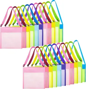 B09yl22flj Saintrygo 30 Set Mesh Beach Bag Bulk Colorful Seashell Collecting Shell Adjustable Car