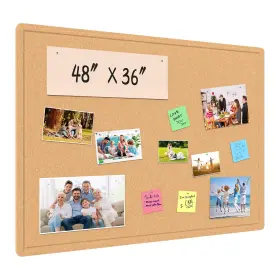 B0dc2mpshw Samstar 48x36 Inch Ginger Yellow Felt Bulletin Board - Cork Alternative