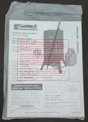 Sears 125.15884800 Kenmore Outdoor Gas Smoker Use Instruction Booklet Manual