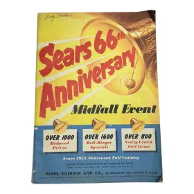1886-1952 Sears Vintage Original 66th Anniversary Midfall Event Catalog