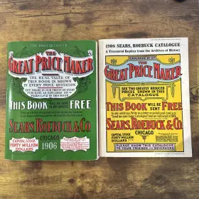 E5700 Sears Set Of 2 Vintage 1906 And 1908 Roebuck Catalogue Reproduction 1972