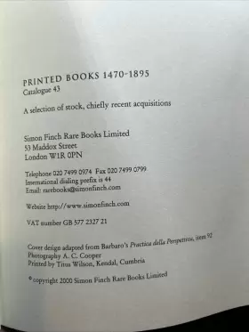 1470-1985 Simon Finch Catalog Printed Books #2