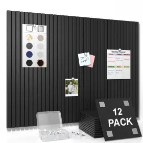 B0drcw689v Smarpau Large Cork Board For Walls 48 Inch X36 Bulletin 12 Pack Slat Felt Wa